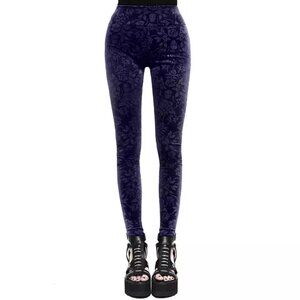 NWT KILLSTAR Women's Leggings - Bite Me - PLUM, XXL